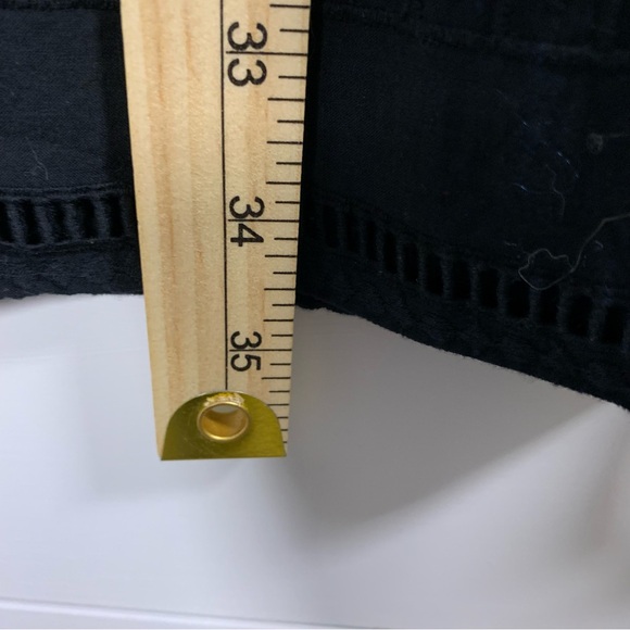 J Crew Shift Dress Eyelet Sz‎ 4 Black Classic Embroidered Flutter Sleeve Preppy - Picture 14 of 15